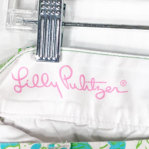 Lilly Pulitzer Size 4 Shorts Green Blue Lions Cotton The Chipper Short 1448 - Picture 12 of 13